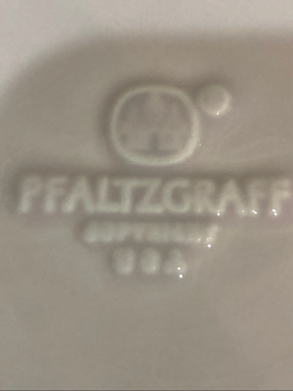 Pfaltzgraff Cream Ceramic Dish with Pink & Blue Accent